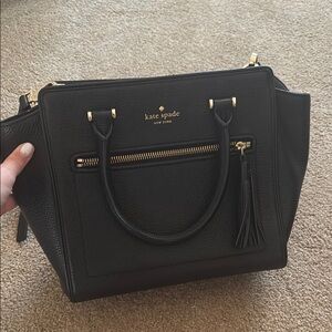 Kate Spade Black Satchel with Gold Accents
